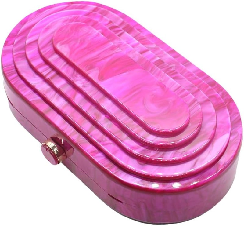 GSYPS Acrylic Evening Clutch Bag for Women Shell Shape Shoulder Crossbody Bag Glitter Marble Purse Handbag - Image 4